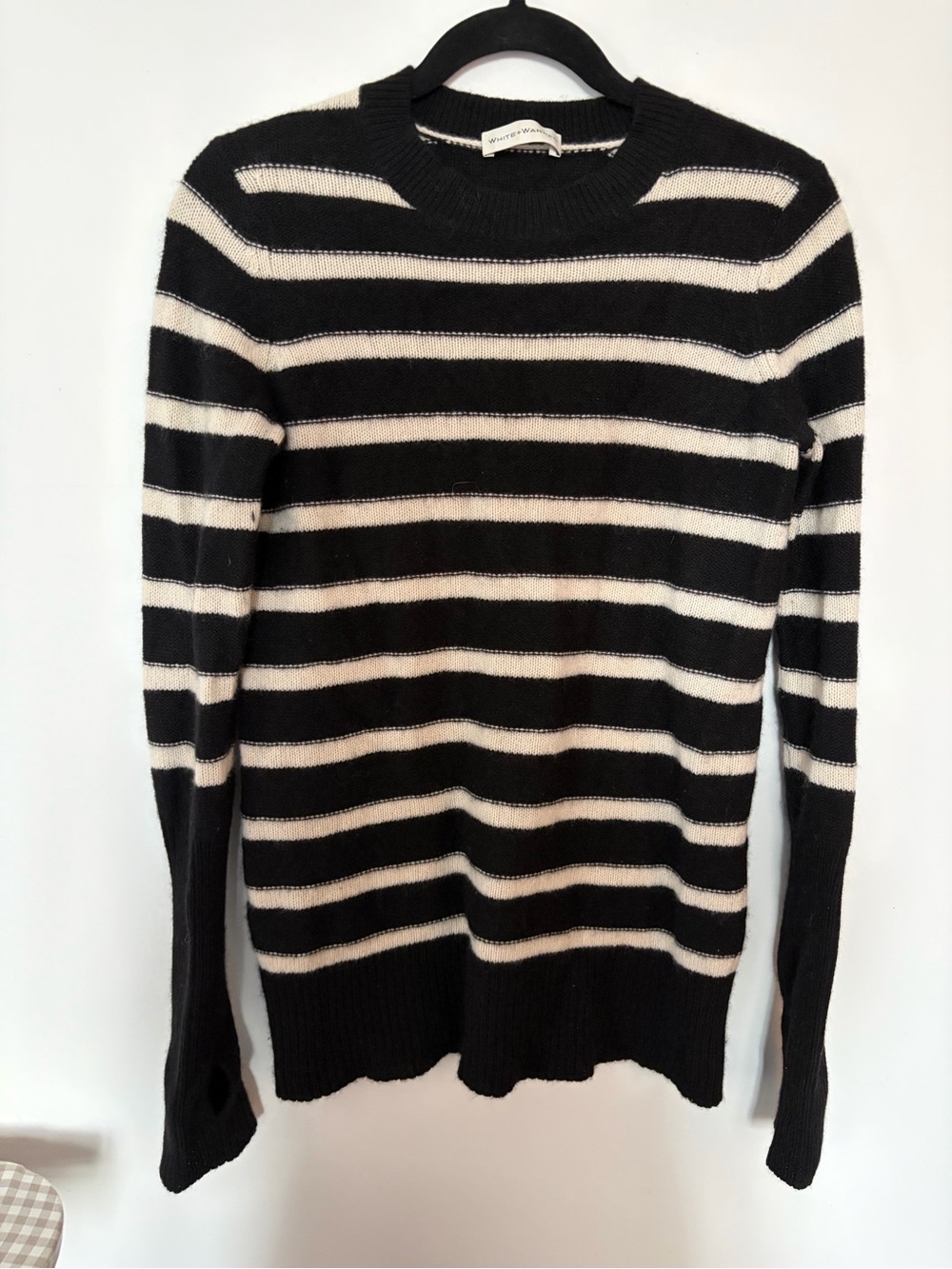 White + Warren Striped Cashmere Sweater - S